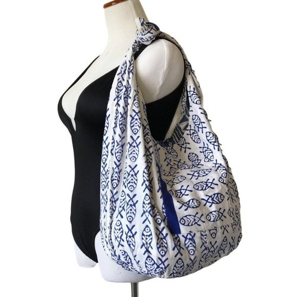 boho chic large crossbody bag / Reversible Hippie - Picture 2 of 9